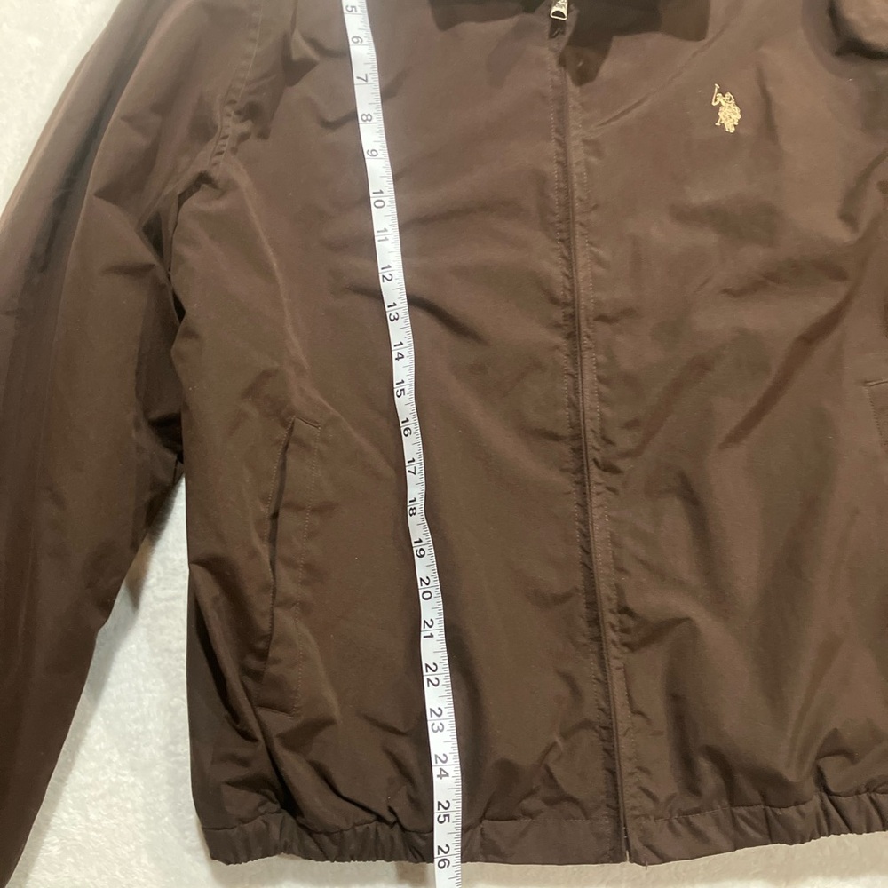 US POLO ASSN.  Men's Brown Bomber Style Jacket Full Zip‎ Fleece Lining Size L - Picture 8 of 9